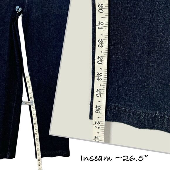 Girlfriend Pull On Mid Rise Jeans Blue Straight Stretch Women 6 Croft & Barrow - Picture 7 of 11